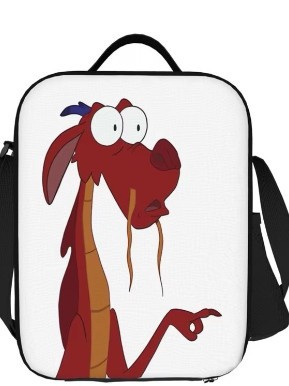 Mulan Red Dragon Print Shoulder lunch bag